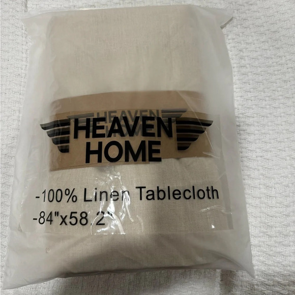 HEAVEN HOME tablecloth 100% linen 84”x 58”.2 - Picture 11 of 12